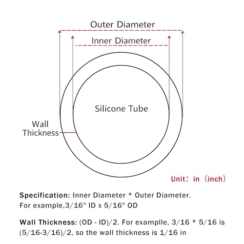 Pure Silicone Tubing, 1/4" ID x 3/8" OD x 10 FT, Flexible Food-Grade Tubing, High Temp Resistant, Multipurpose Tube For Home Brewing, Wine making, Aquaponics, Air Hose - size: 1/4" ID x 3/8" OD
