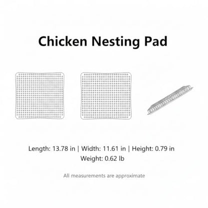 Chicken Nesting Pad, Washable PP Plastic Liner for Coop Nesting Boxes, Cushioned Mat for Hens, 13.8 x 11.6 Inches (1 PC)
