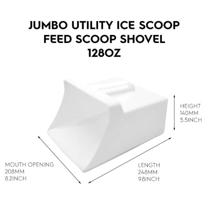 Jumbo Size Food Service Utility Ice Scoop Feed Scoop Shovel 128 Ounce (SNOW WHITE) for Restaurant Bar Ingredient Grain Pet Animal Dry Food - color: Snow White