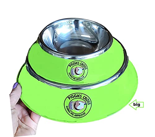 Non-Tip Metal Guinea Pig Pellet Dish Bowl Goes with The Space House Guinea Pig Hidey Many Colors (XL Bowl, Green) - color: Green