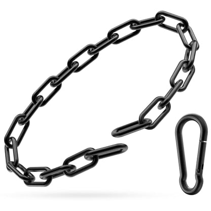Gate Chain Lock, 23.6 Inch 304 Stainless Steel Chain Fence Gate Latch with Carabiner, Outdoor Hardware Lock Chain for Yards, Pet Cages, Horse Goat Dog Stall Barn and Fence Gates (Black Dia 4mm-1Pc) - color: Black Dia 4mm-1pc