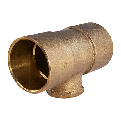 Everflow Supplies CCFT0221-NL C X C X F No Lead Cast Brass Tee Fitting with Solder Cups and Female Threaded Branch, 2" x 2" x 1" - size: 2" x 2" x 1"