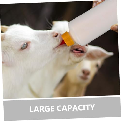 Kisangel 2sets Goat Calf Feeding Bottles Small Animal Milk Feeders for Farmhouse Ranch Lamb Nursing Supplies Replaceable Design