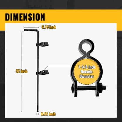 VIVIDA Black Chain Link Drop Rod 1-3/8" x 32", Fence Gate Cane Bolts Drop Rod Pin Latch for Single or Double Gate, Black Chain Link Gate Hardware, 2 Pack - size: 1-3/8" × 32" (2 PACK)