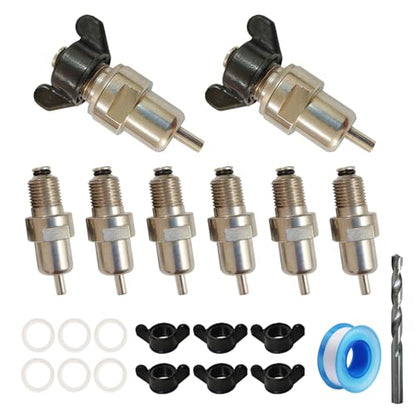 8Pcs Automatic Rabbit Nipple Waterer Chicken Water Nipples Metal Chick Waterer Quail Watering System Animal Supplies Pet Supplies (Stainless Steel, 8pcs)