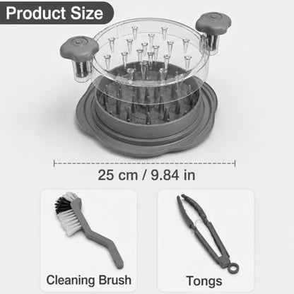 Premium Large Chicken Shredder Tool with Suction Base 2026 – Twist Meat Shredder with Ergonomic Handle & Anti-Slip Grip – Transparent Lid for Easy Shredding Chicken & Beef (Light Grey) - color: Light-Grey
