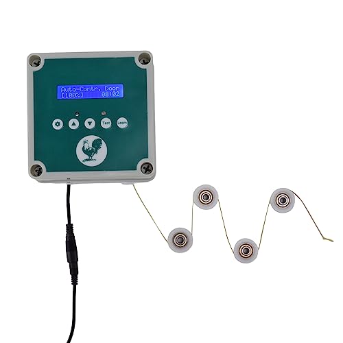 IP44 Chicken Coop Door Opener, Automatic Chicken Coop Door Controller, Timer Light Sensing Remote Control Chicken Coop Door Actuator Motor for Farm