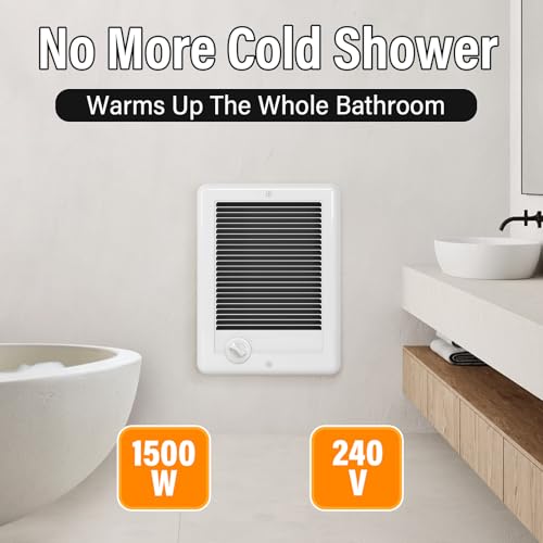 CSC152TW Electric Wall Heater Complete Unit With Thermostat, 5120 BTU, 240 Volt, 1500 Watt (Model: CSC152TW, Part: 67506) - size: 152