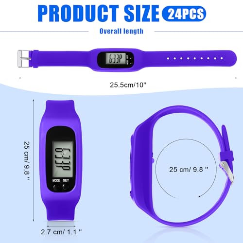 Geyoga Pedometer for Walking Steps and Miles Pedometer Watch Silicone Steps Tracker Running Bracelet Ankle Step Counter for Calorie Burning and Step Counting - color: Rainbow Vibrant Multi
