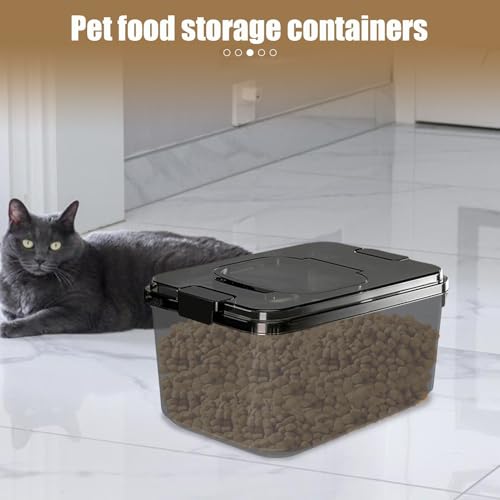 Airtight Dog Food Container – Stackable Pet Treat and Food Storage Bin with Lid, Heavy Duty Durable Bucket, Farmhouse Design | Ideal for Kitchen Pantry, Outdoor Feeding, and Pet Foods Preservation - color: Blacks