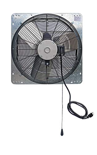 iLiving ILG8SF20V-T 20 inch Shutter Exhaust Attic Garage Grow, Ventilation Fan with 3 Speed Thermostat 6 Foot Long 3 Plugs Cord, 20" - Variable, 3368 CFM, 5000 SQF Coverage Area, Silver - size: 20"