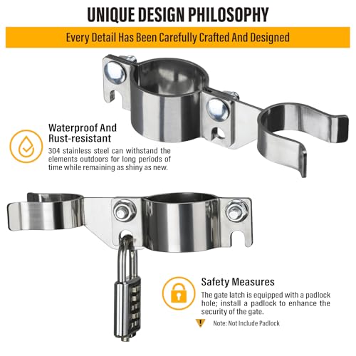 1-7/8" x 1-3/8" Chain Link Gate Latch Heavy Duty Stainless Steel Fence Gate Fork Latch Hardware with Padlock Hole 1pcs - color: 1-7/8"x1-3/8"