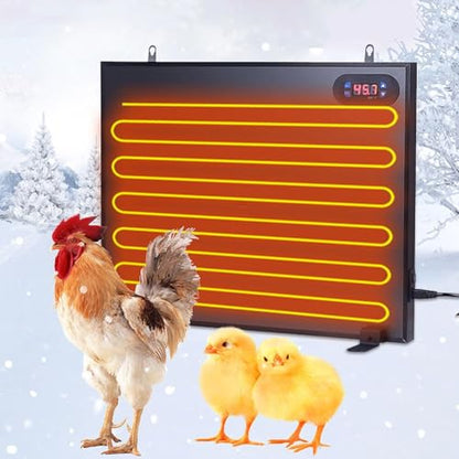 200W Double Sided Chicken Coop Heater, Electric Brooder Heating Plate, with Digital Display, Adjustable Temperature, for Chicks, Cat, Dog, Rabbit