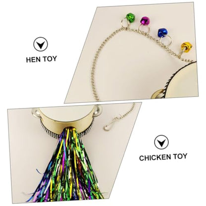 Chicken Swing for Hens Pet Double Sides Mirror Stainless Steel Drum Toy