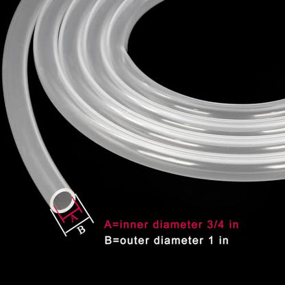 Silicone Tubing 3/4"ID - 10ft Food Grade Hose Pure Silicon Tube | 3/4" ID x 1" OD Flexible High /Low Temp Silicone Tubing for Home Brewing Wine Making Food Safe (9.84ft Length) - size: 3/4” ID, style: 10 ft