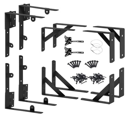 Gate Corner Brace Bracket Anti Sag Gate Frame Hardware Kit for Wooden Gate Fence with a Latch - style: 2 Set Black