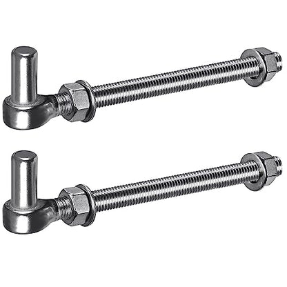 Insaga M16x 10'' J-Bolt Gate Hinge, 304 Stainless Steel J-Bolt Post Hinge for Farm Gate, 5/8" Male Pin J-Bolt Hinge for Chain Link Fence Gate, Gate Hinges for Metal Gates (2Pcs) - color: M16-10''-2PCS