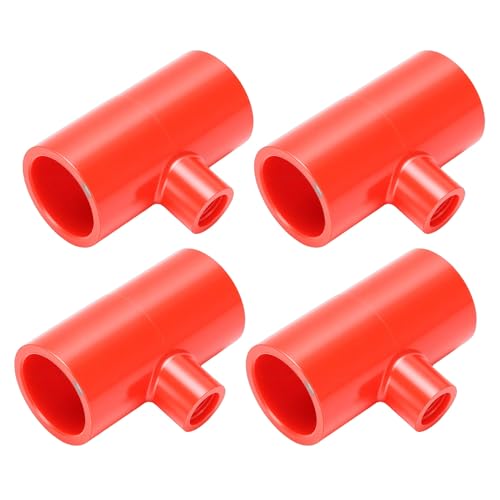20PCS Chicken Waterer Tee Fittings, PVC Tee Fittings Automatic Poultry, Threaded Poultry Nipples Chicken Water Drinker & Feeder Cups