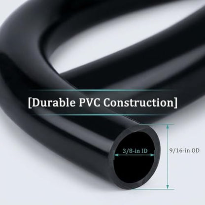 All-Weather 656ft Weighted Pond Tubing, Commercial Heavy Duty Self Sinking Pond Hose with 8 Clamps, Anti-Kink Flexible Pond Aerator Tubing for Aquaculture and Water Recirculation - size: 3/8" id - 656ft