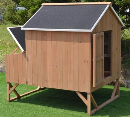 Deluxe Large Wood Chicken Coop Backyard Hen House 4-8 Chickens with 3 Nesting Box