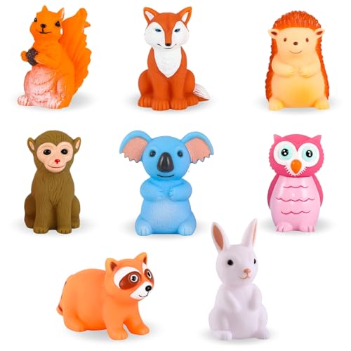 XY-WQ Bath Toys No Hole, for Infants 6-12& Toddlers 1-3, No Hole Bathtub Toys (Animal C, 8 Pcs with Mesh Bag) - style: Animal Ⅲ