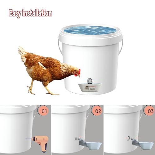 XINYI 2pcs Aluminum Alloy Chicken Water Cups, Automatic Metal Chicken Water Feeder for Dog, Cat, Bunnies, Ferret, Hamster, Guinea Pig, Chinchillas, Mice, Rats, Goat, Bird, Rabbit Water Bowl