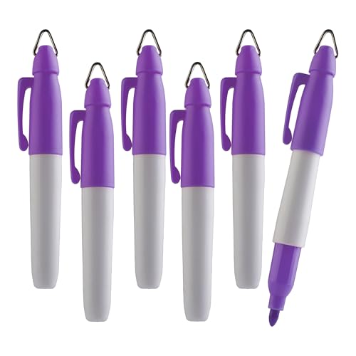 TH Golf Mini Permanent Markers | Assorted Colours | Fine Point | 6 Count (Purple) - color: Purple
