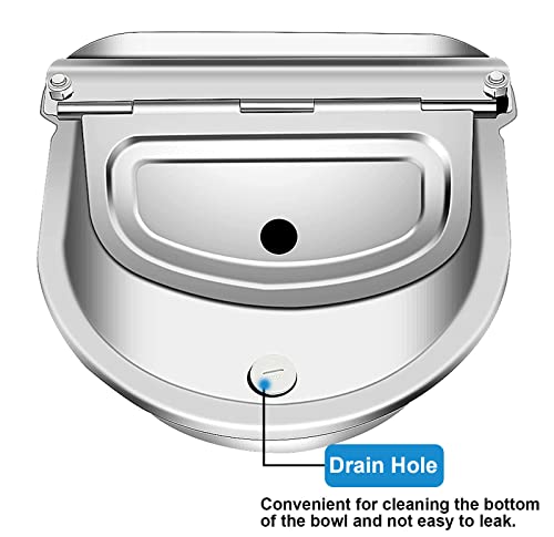 Automatic Animal Drinking Water Bowl, Stainless Steel Automatic Water Dispenser for Dogs Horses Goats, Livestock Waterer Water Trough with 2 Float Valves, Hose