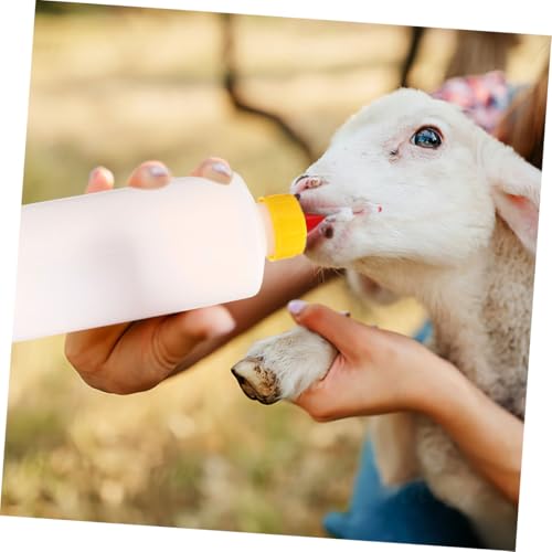 Mipcase 2sets Kitten Milk Replacement Bottle Small Animal Milk Feeders Replaceable Nipples for Calves Puppies Goats Sheep