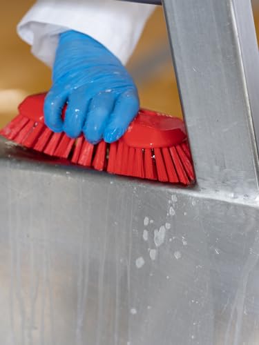 Vikan 38944 Extra Large Hand Brush, Multifunctional, Slip-Resistant Cleaning Tool, Extra Stiff Polypropylene & Polyester Bristle, 9.1", Red - color: Red