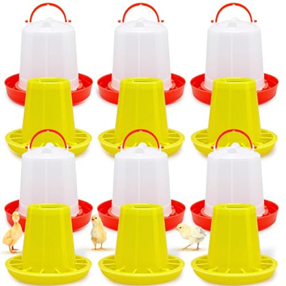 Funnymoom 12 Pack Chick Feeder and Waterer Set Chicken Feeder and Waterer Kit, 1.5l Chicken Feeding and Drinker Bulk for Baby Chicks Ducks Goose Pigeons Quail Coop Accessories(Combination) - style: Combination