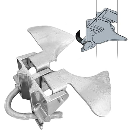 1-3/8" x 2-3/8" Chain Link Fence Butterfly Gate Latch, Galvanized Steel Gate Latch, with 1-3/8 Gate Frame & 2-3/8" Gate Post, U-Bolt & Nuts Included
