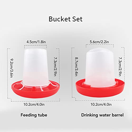 Chick Feeder and Waterer Kit, Automatic Chicken Feeder Poultry Water Container Plastic Poultry Drinker for Chicks Ducks Quail