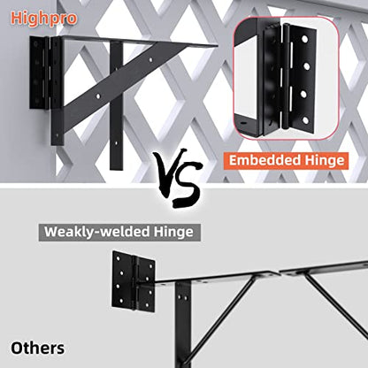 Gate Corner Brace Bracket Gate Kit for Wooden Fence Gate Hinges No Sag Frame Kit for Shed Doors, Driveway Gates, Corral Gates, Wood Windows (Black)