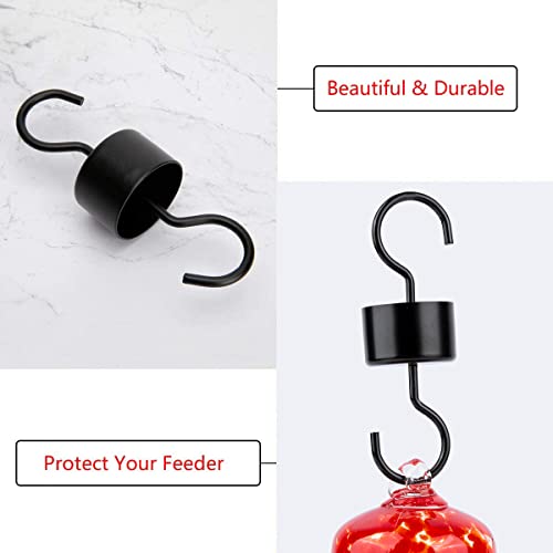 REZIPO Hummingbird Feeder with Perch - Hand Blown Glass - 38 Fluid Ounces Hummingbird Nectar Capacity Include Hanging Wires and Moat Hook (Half Red) - color: Half Red