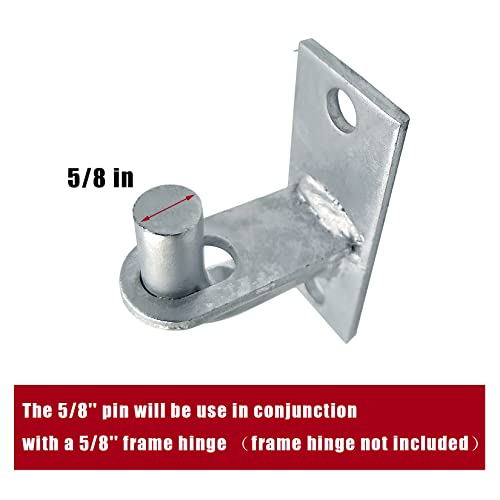 4 Pack Wall Mount Gate Hinges, Heavy Duty Chain Link Fence Gate Hinges with 5/8 Hinge Pin for Fences & Farm Gates (Screws Not Included), Silver - color: Silver-4pcs