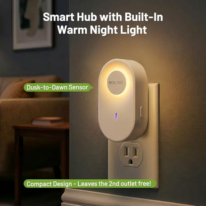 MOCREO WiFi Thermometer Hygrometer, 2000ft Long Range Temperature Humidity Sensor Monitor with Remote App Alerts, Hub with Night Light & 2-Year Data Export, for Home, Greenhouse, Reptile Tank 3 Pack - size: 1 Long Range Hub + 3 Sensors