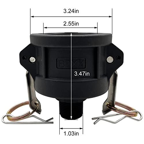 2pcs Fittings Adapter for IBC Tote Tank 275 330 Gallon Garden Hose Camlock 2 inch to 3/4 inch