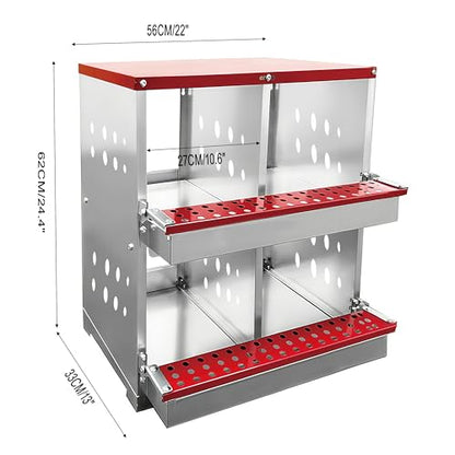 XINYI Chicken Nesting Boxes for Laying Eggs,Metal Coop for 4 Chickens,Roll Away Nesting Boxes,Easy Egg Collection,Brooder Box for Rabbit,Squirrel,Parakeet,Owl,Cockatiel,Robin - size: 4 Compartments