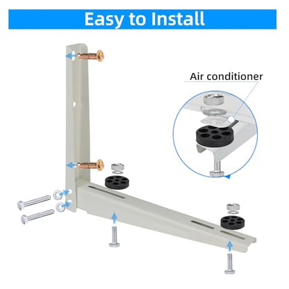 Qualward Mini Split Wall Mounting Bracket for Universal Ductless Air Conditioners, Heavy Duty Support Bracket for AC, Heat Pumps Compressors 7000-15000 BTU - size: 7000-15000 Btu