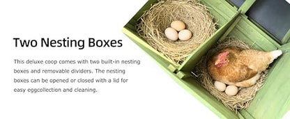 70-Inch Solar-Powered Auto Chicken Coop Weatherproof with 2 Nest Boxes, Pull-Out Tray, Remote Control