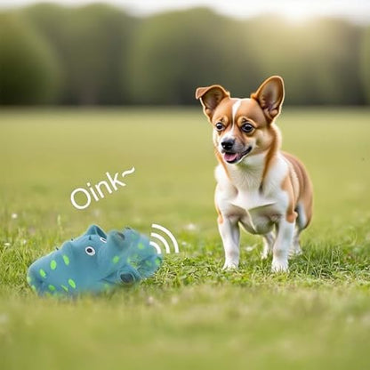 Dog Squeak Toy with Oinking Sounds, Pig Squeaky Dog Toy Latex Polka Dot Squeaky Pig Dogs Toys Rubber Chew Toys for Small, Medium and Large Dogs (Purple, L) - color: Purple, size: L