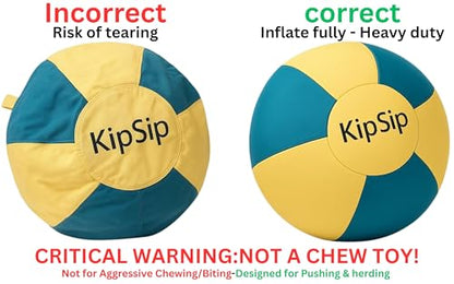 Herding Ball for Dogs – 18” Dog Training Ball with Handles for Medium & Large Breeds – Non-Chew Interactive Toy for Aussies, Heelers & Collies – Outdoor Exercise & Mental Stimulation Toy