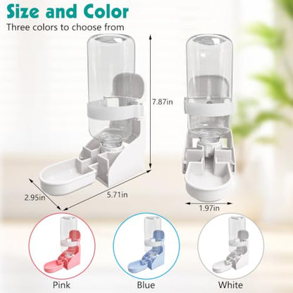 kathson Rabbit Water Bottle, 17oz Hanging Water Fountain Automatic Dispenser No Leak WaterFeeder for Bunny Chinchilla Guinea Pig Hedgehog Ferret - size: 1PCS Water Dispenser, White