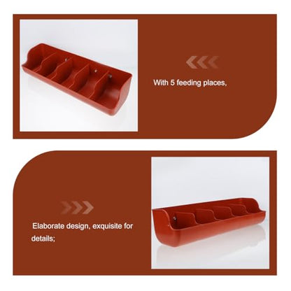 POPETPOP Hanging Fence Feeders Poultry Trough: 2Pcs Chicken Feeder Feed Trough Pig Feeding Container for Chicken Duck Goat Pig Poultry Livestock 5-Compartment - color: 2PCS