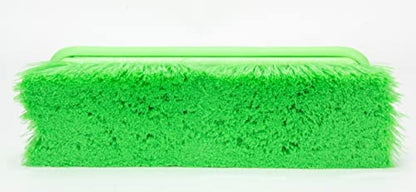 SPARTA Flo-Thru Heavy-Duty Deck Scrub Brush Nylon Bristled, Boat and Floor Scrub Broom with Protective Bumper for Floors and Large Equipment, Plastic, 9.5 Inches, Lime - color: Lime