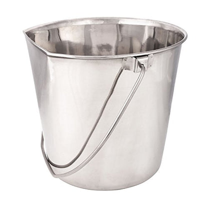 Pro Select Stainless Steel Pet Pail, 1-Quart Size – Heavy Duty Flat Sided Pail Great for Providing Water in Pet Kennels - size: 1-Quart
