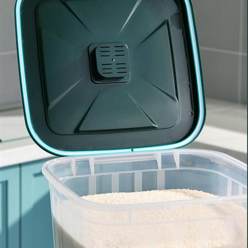 Yosoo 5KG Rice Storage Container, Sealed Bin with Lid, Pet Food Flour Grain, White, 2 counts, PP Material, for Kitchen, Pantry Organization (03) - color: 03