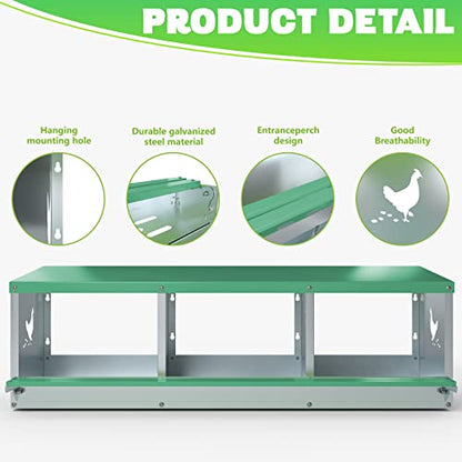TOCRETOARE Chicken Nesting Boxes, 3 Hole Nesting Box for Laying Eggs, Heavy Duty Metal Nest Boxes for Chicken and Poultry to Collect Eggs, Chicken Laying Boxes Hens Chicken Coop Box - size: 29.0"L x 17.0"W x 14.0"H
