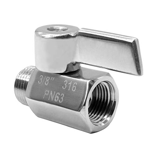 Beduan Mini Ball Valve Stainless Steel(316) 3/8" NPT Male x NPT Female Mini Ball Shutoff Valve - size: 3/8 Inch, style: 1 PACK